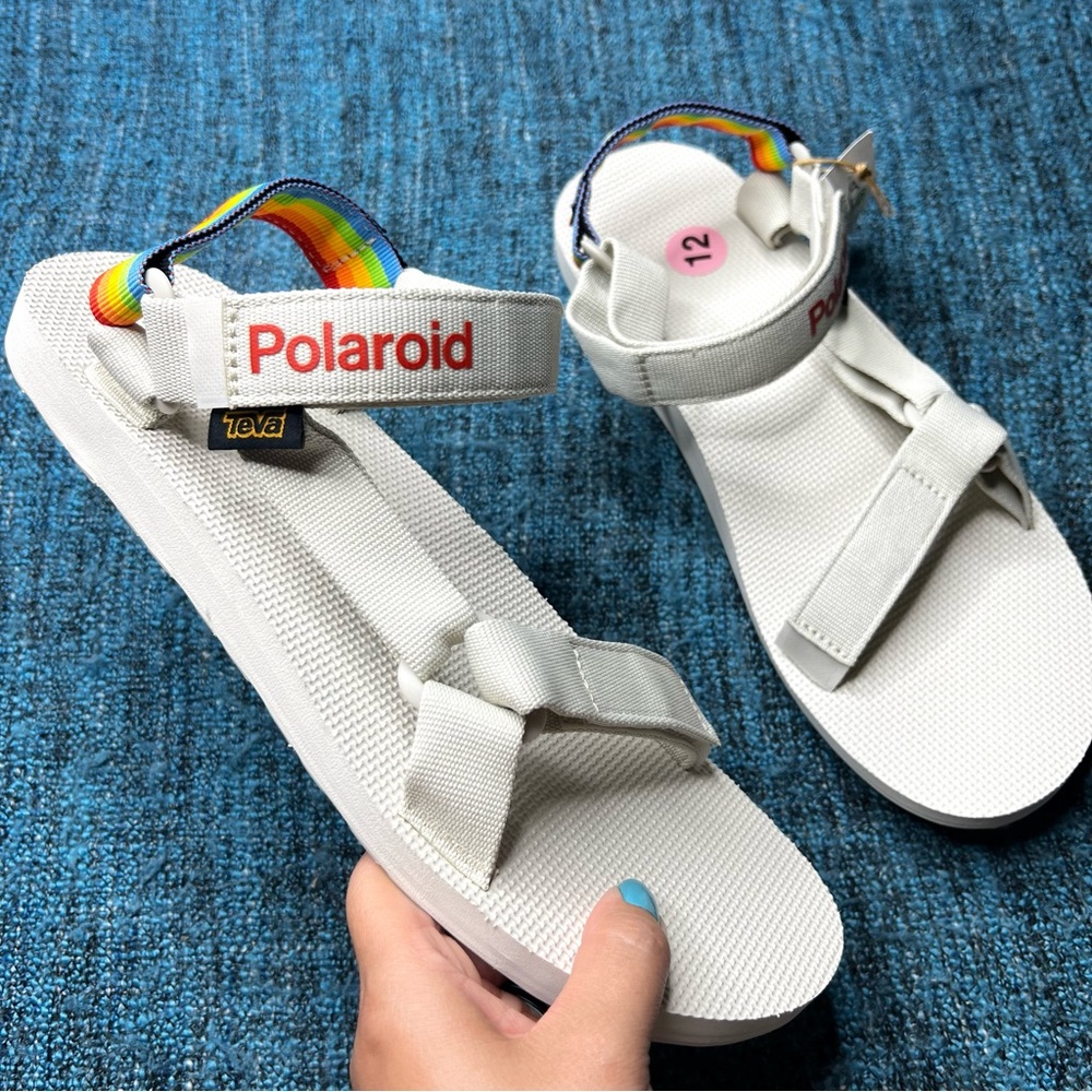 Teva Limited Edition Polaroid Sandals in Light Beige Rainbow
